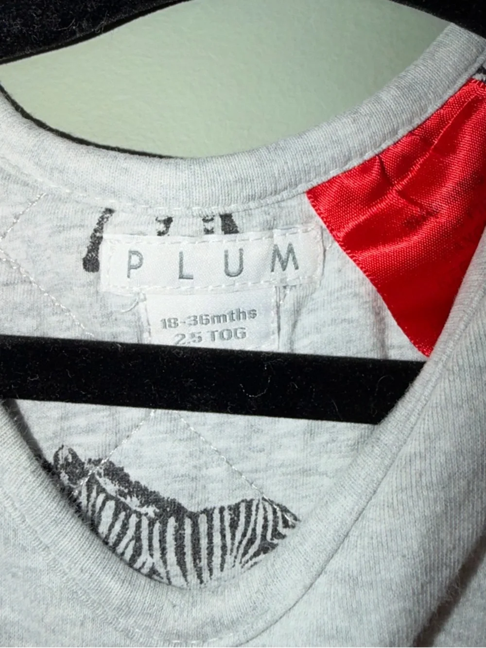 Plum Gray Zebra‎ Print Sleep Sack - Soft Sleeveless Pajama Sack 2.5 Tog